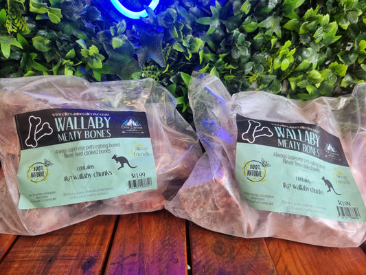 Raw Wallaby Meaty Bones 1kg