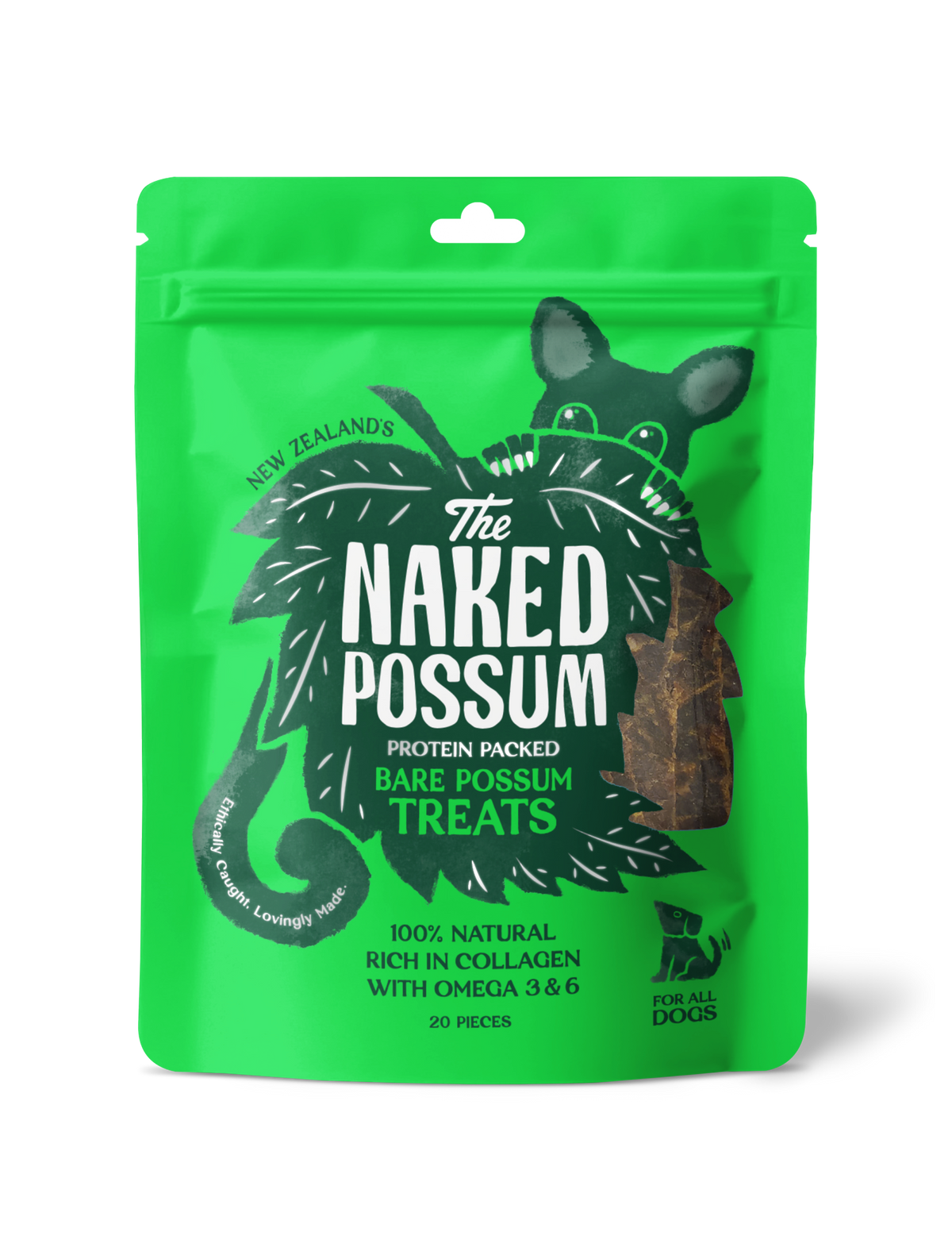 The Naked Possum Dog Treats 20 Pieces