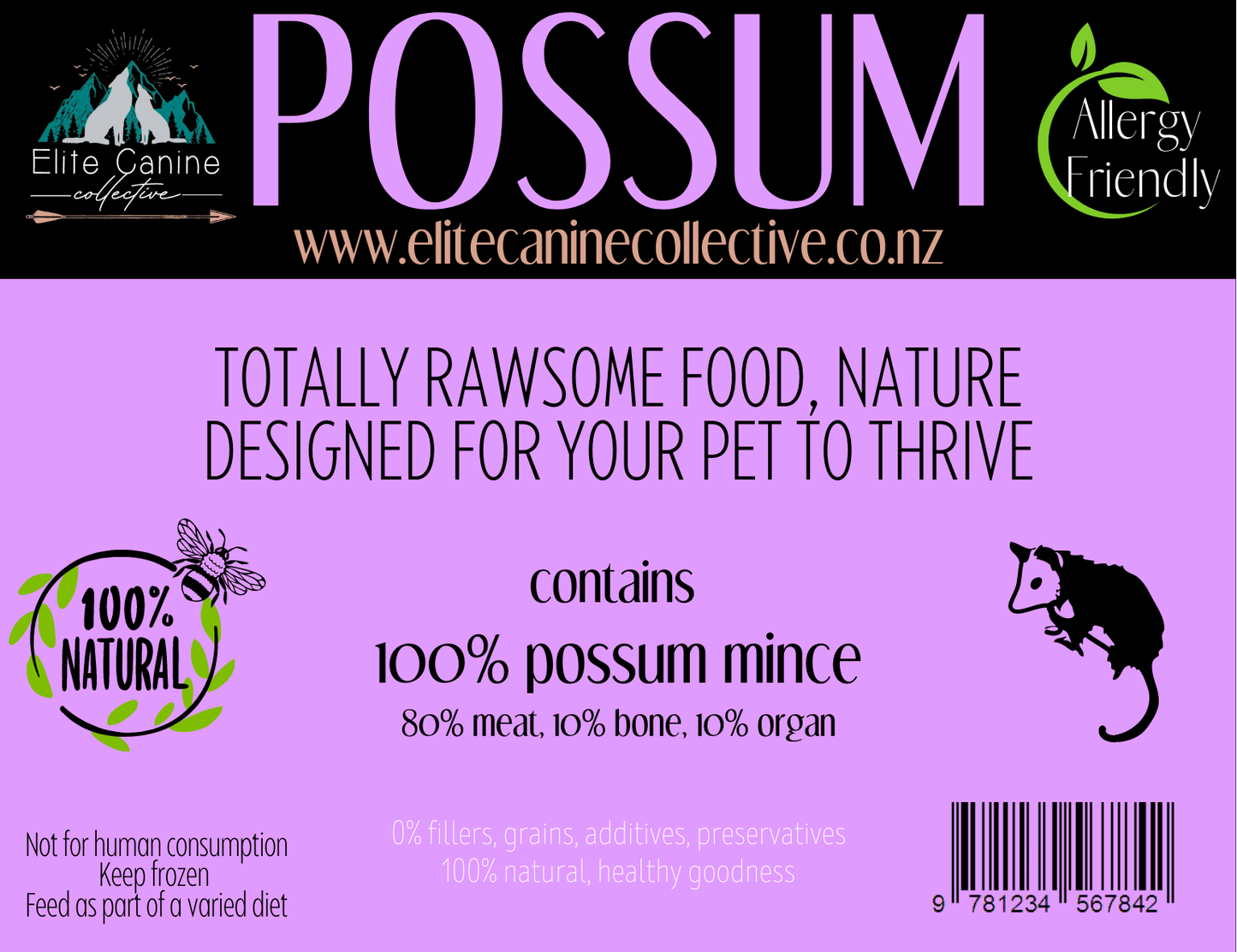 Raw Possum Mince 1kg